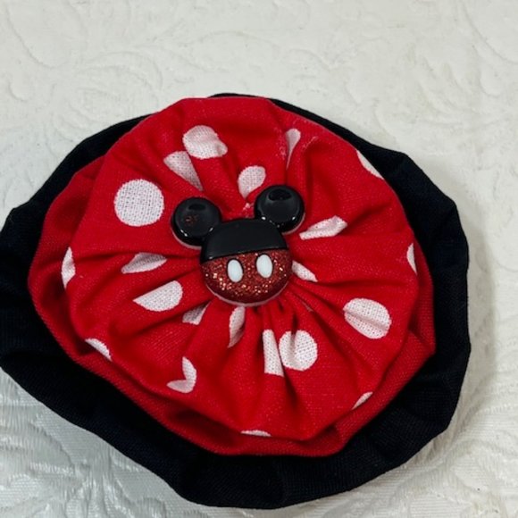 Set of 2 Handmade Mickey/Minnie Mouse Fabric Magnets Fridge Office Locker NEW - Picture 4 of 9